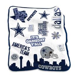 Logo Brands - Dallas Cowboys 50'' x 60'' Native Raschel Plush Throw Blanket - Multicolor