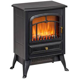 Homcom - 21" Electric Fireplace Heater, Freestanding Stove with Realistic LED Flames/Logs, Overheating Protection (725W/1450W)