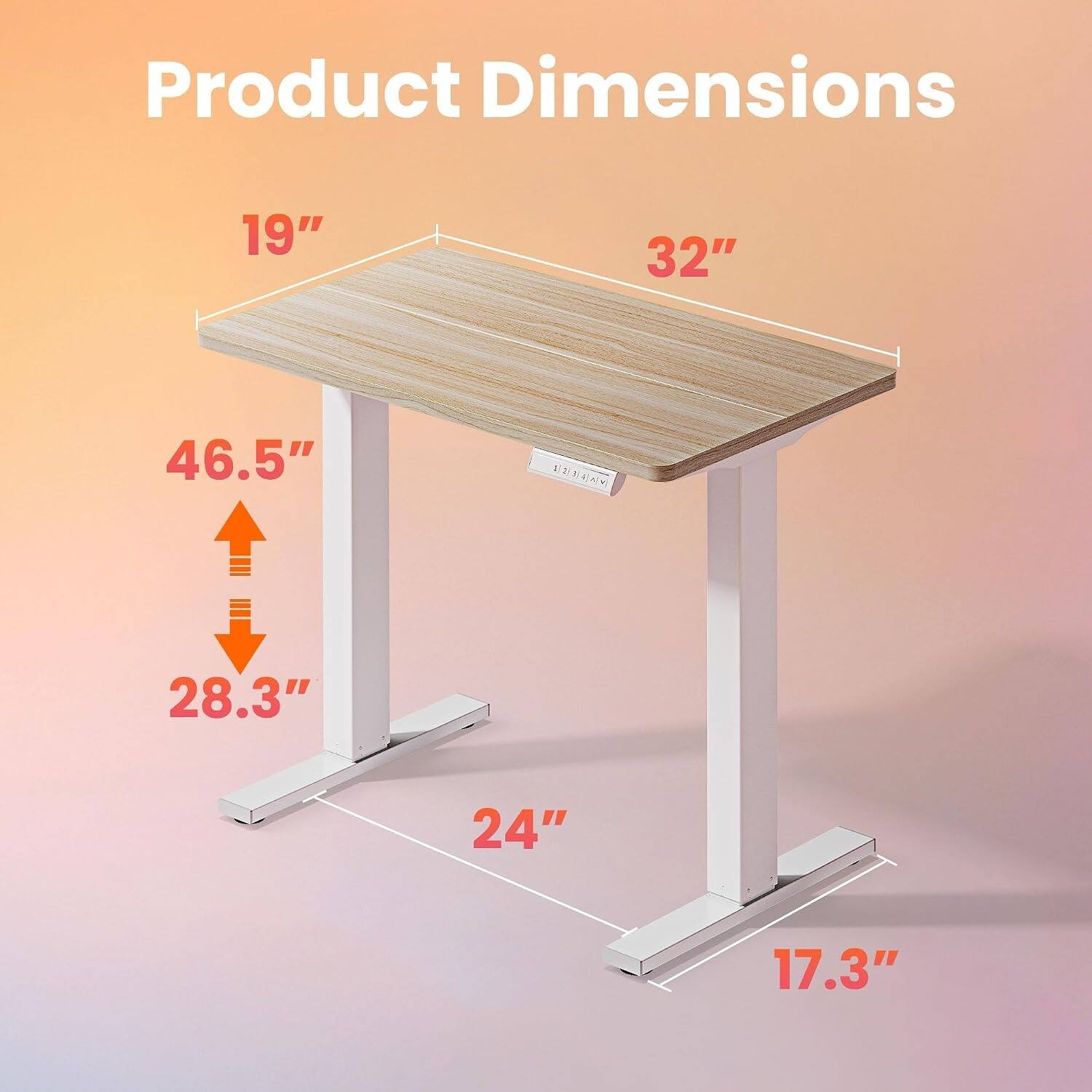 Product Dimensions
19"
32"
46.5"
28.3"
24"
17.3"