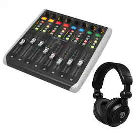 Behringer - X-TOUCH EXTENDER MIDI Controller with 8 Touch-Sensitive Motor Faders, Bundle with TAPH100 Closed-Back Studio