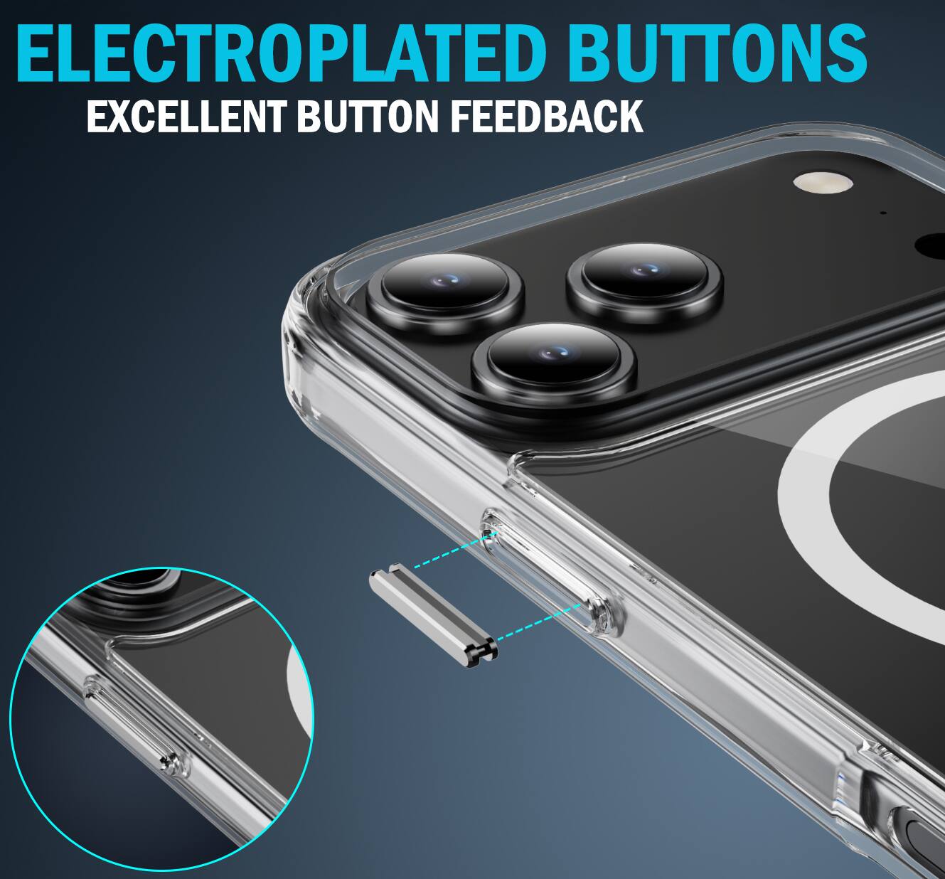 ELECTROPLATED BUTTONS  
EXCELLENT BUTTON FEEDBACK