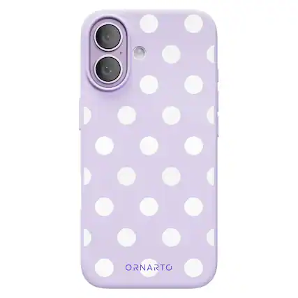 Front. Ornarto - ORNARTO Designed for iPhone 17 Case, Liquid Silicone Soft Gel Shockproof Protective Case-Purple Polka - Purple Polka Dot.
