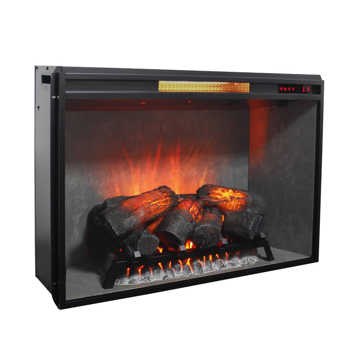 Loheer 33 inch electric fireplace insert, Infrared Heater with 4 ...