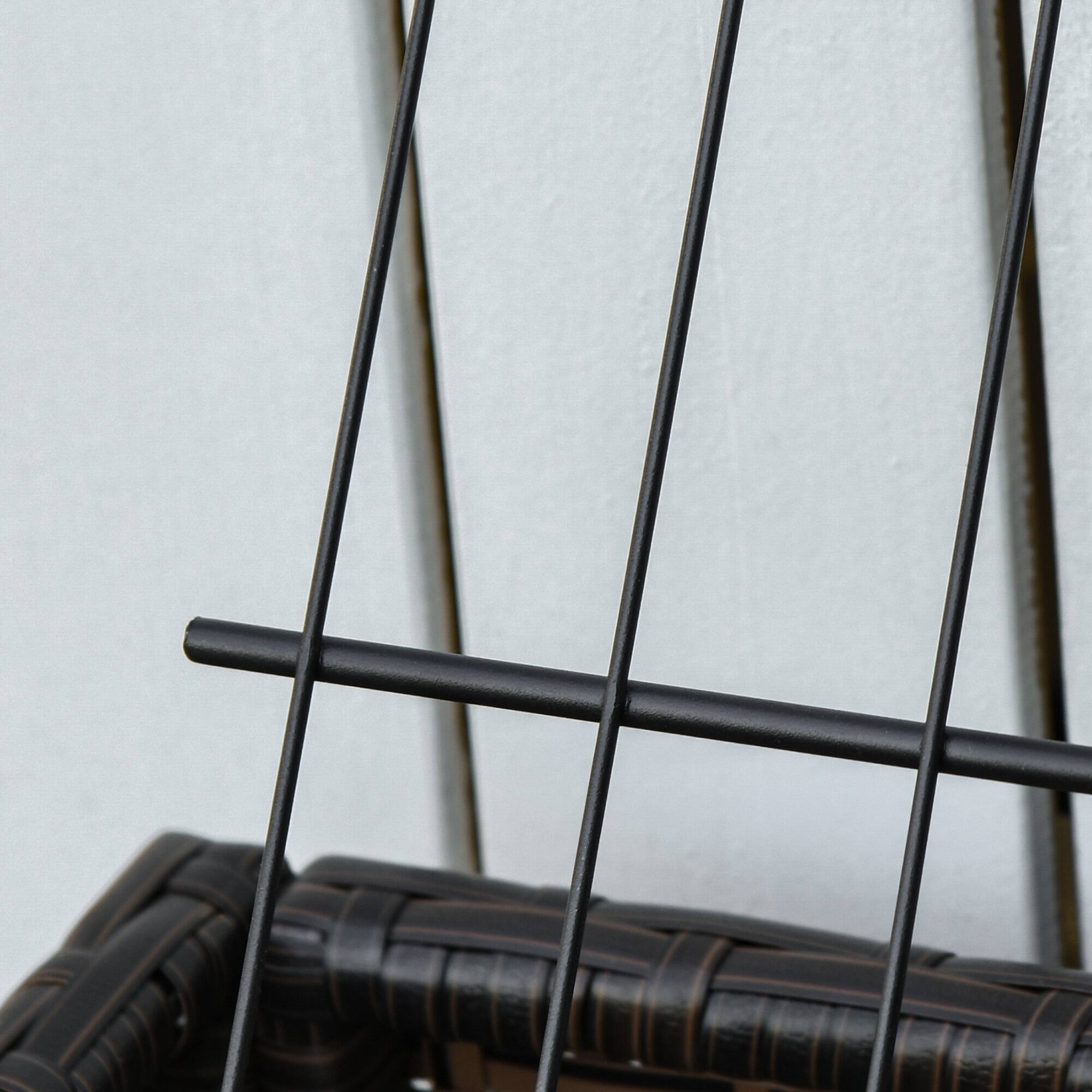 Alt View 8. Outsunny - Raised Garden Bed, Elevated Planter Box with Rattan Wicker Look, Tool Storage Shelf, Portable Design for Herbs - Brown.