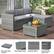 Removable Seat Cushions Glass-Topped Table Synthetic Rattan Powder-Coated Steel Frame