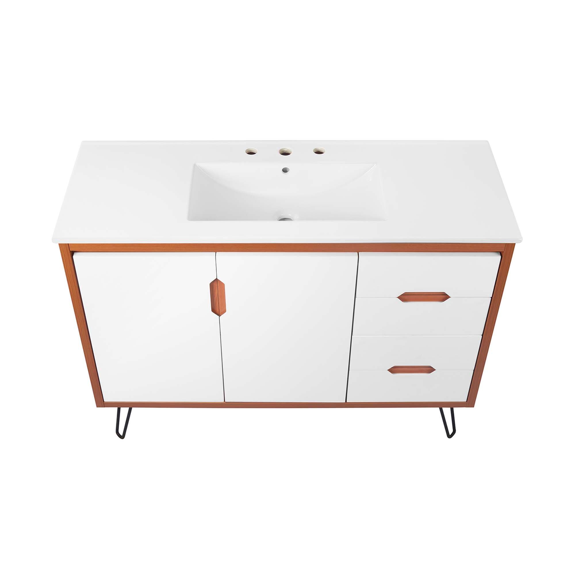 Alt View 6. Modway - Energize Bathroom Vanity Basin Included by Modway - Cherry White White.