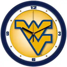 MpDirect - West Virginia Mountaineers 11.5'' Suntime Premium Glass Face Dimension Wall Clock - Multicolor