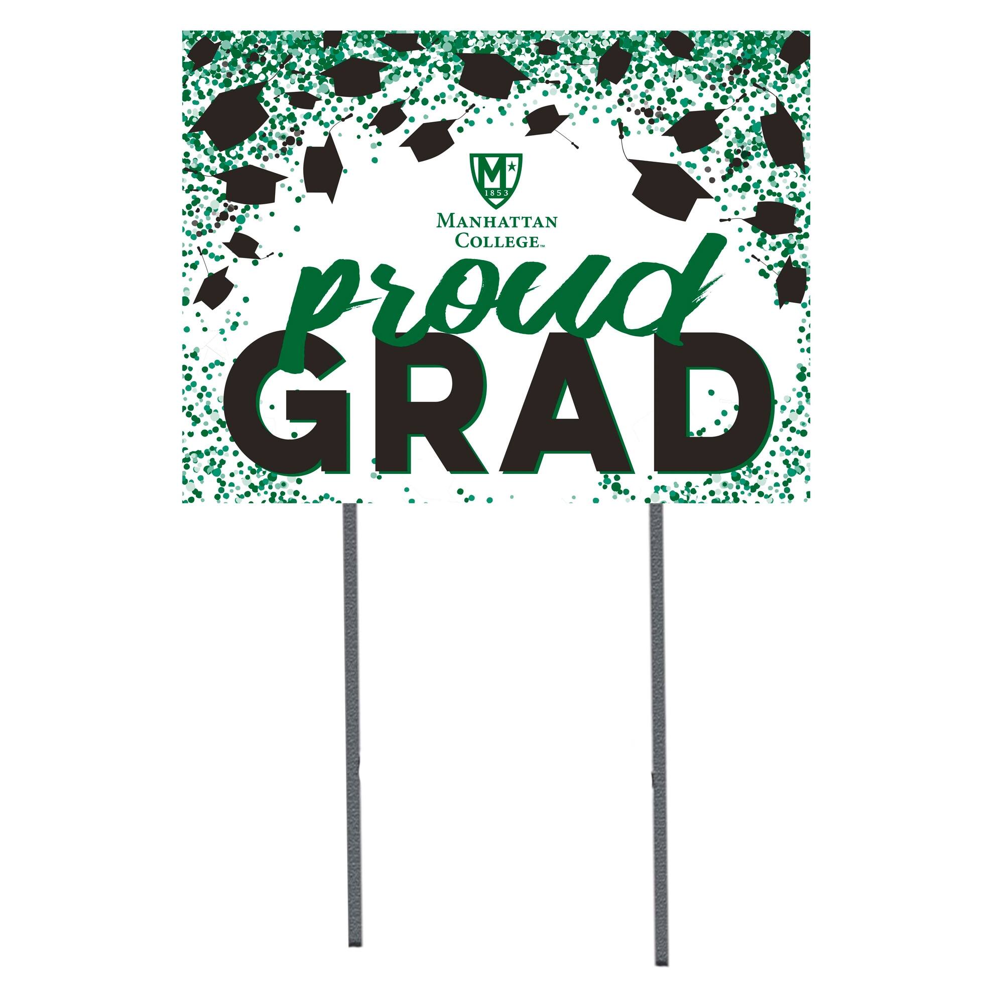 Manhattan Jaspers 18" x 24" Proud Grad Yard Sign
