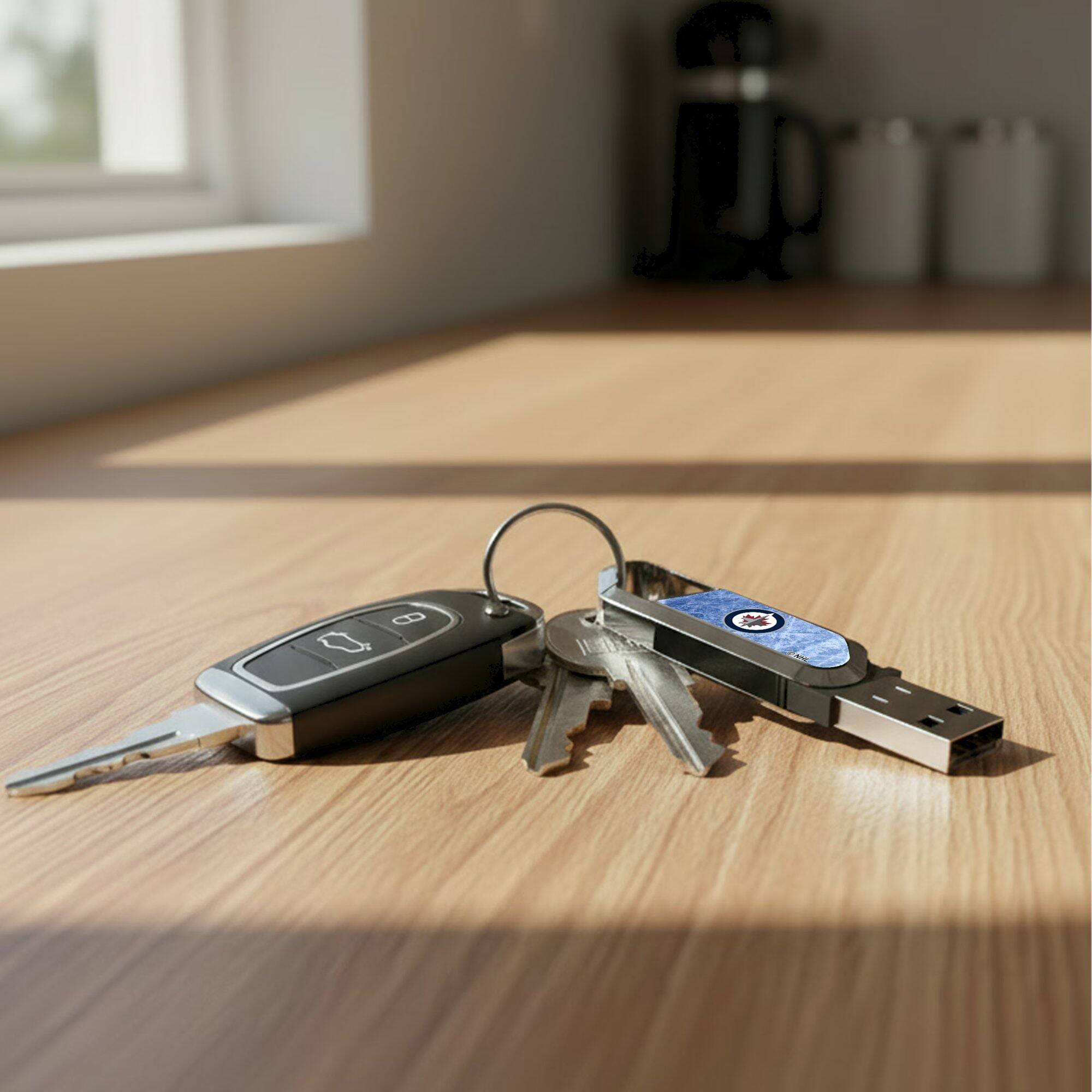 Alt View 3. Keyscaper - Winnipeg Jets Ice Flood Clip 64GB USB Flash Drive - Multicolor.