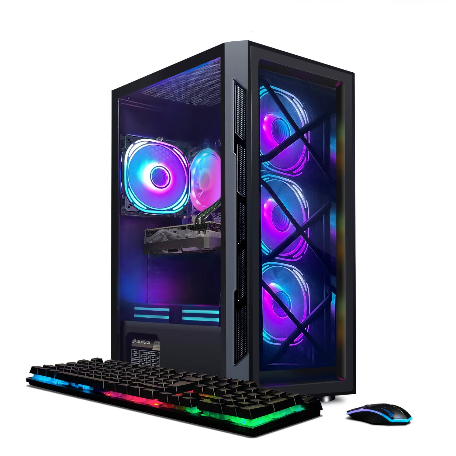 Front. STGAubron - STGAubron Gaming PC Computer Desktop, Intel Core i7 8th Gen up to 4.1Ghz, AMD Radeon RX5700 8G, 32G DDR4, 1T SSD, WIN11H - Black.
