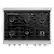 Alt View 2. ZLINE - 36 in. Wide 6 Burner Paramount Satin Stainless Gas Range w/ Convection Oven (SGRS-BR-36) - Stainless Steel.