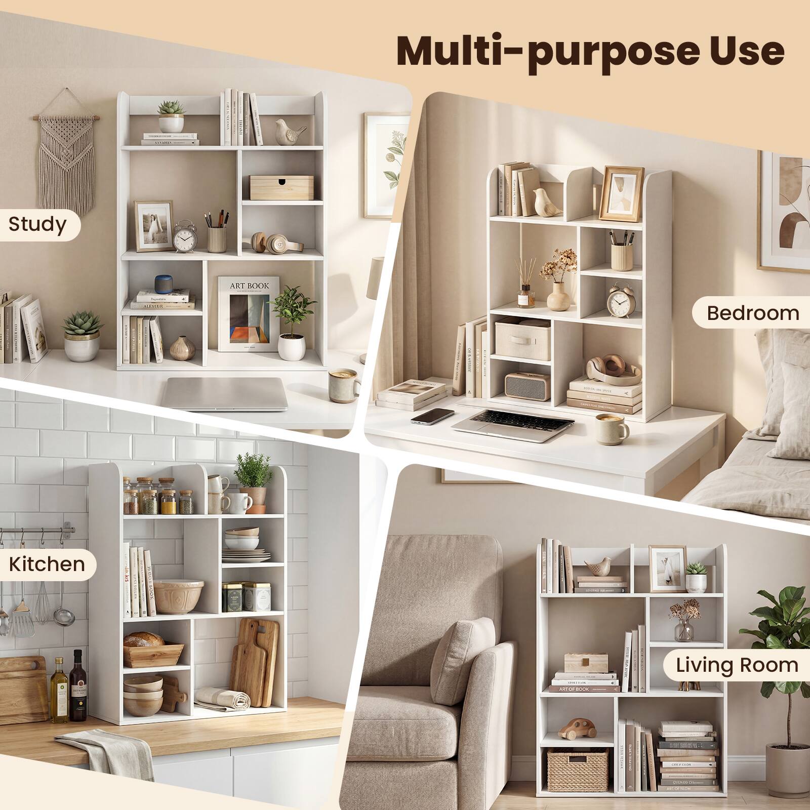 Multi-purpose Use

Study  
ART BOOK  
Bedroom  
Kitchen  
Living Room