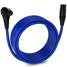Lyxpro - 25 Ft Right Angle XLR Cable, Female to Male, 3 Pin Microphone Cable - Blue