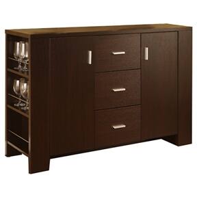 Front. SlickBlue - Modern Dining Room Buffet Sideboard Server, Cappuccino Finish - Cappuccino.
