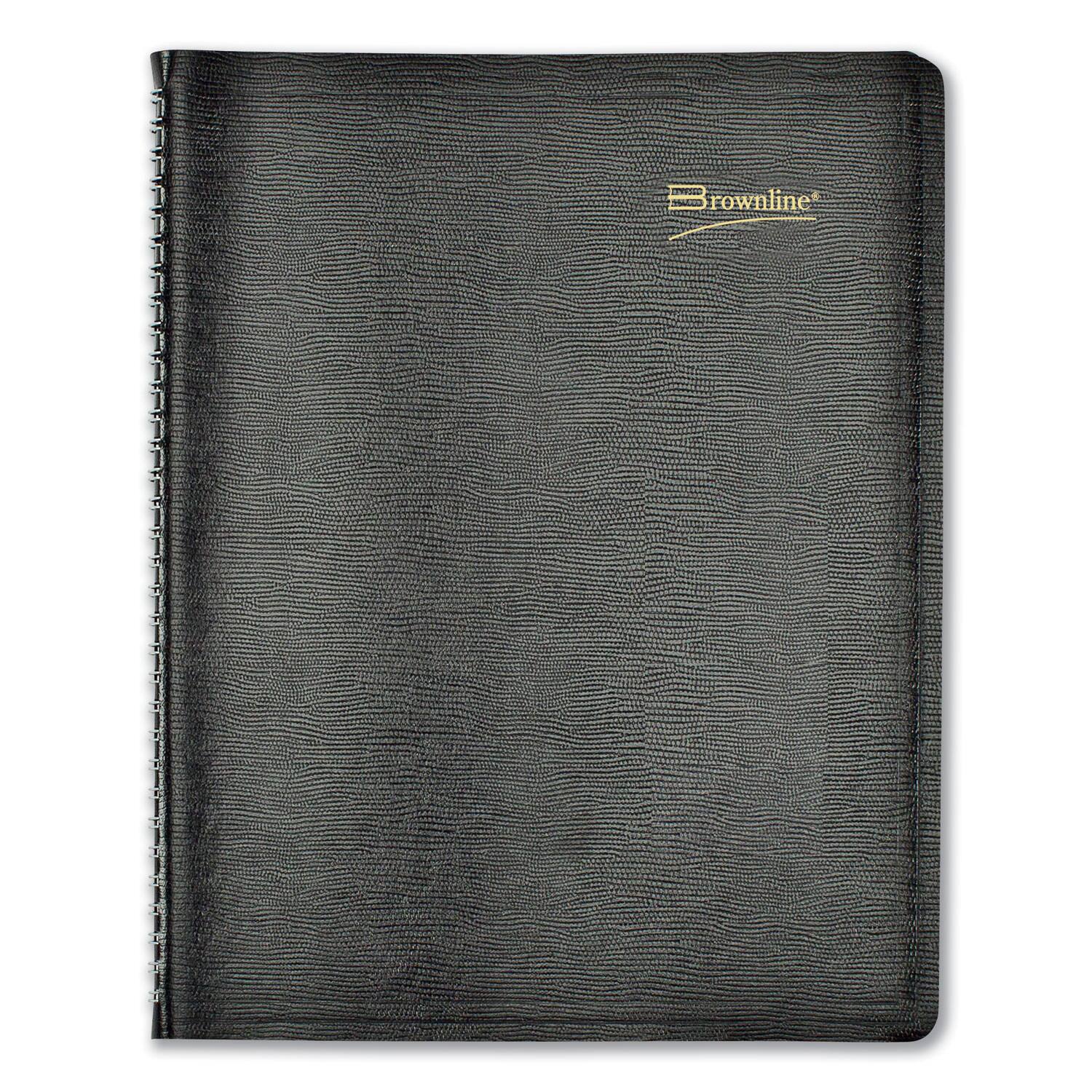Angle. Brownline - Essential Collection Weekly Appointment Book in Columnar Format 11 x 8.5 Black Cover 12 Month Jan to Dec 2026.