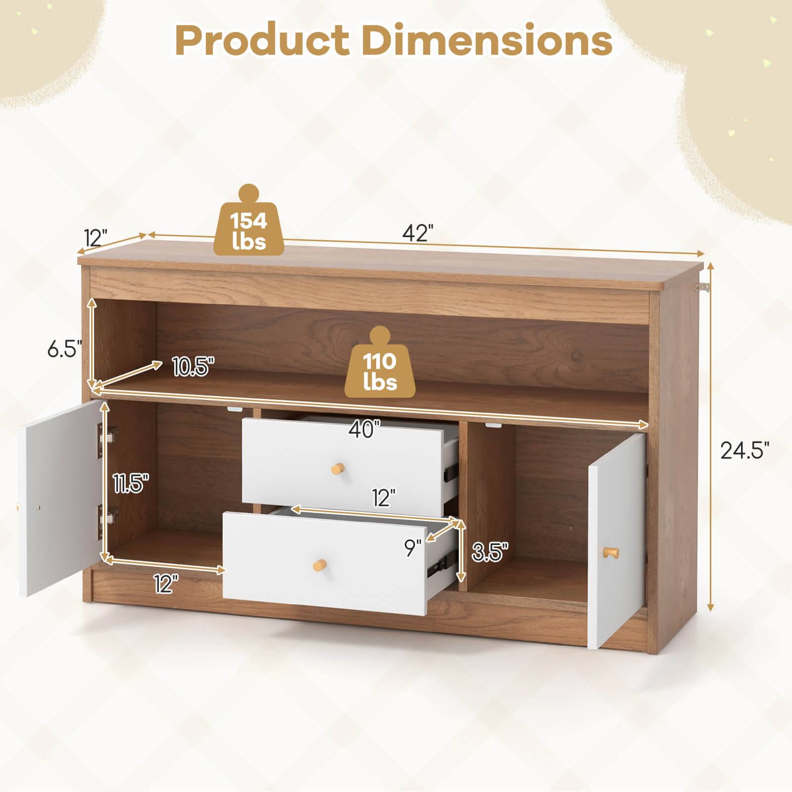 Product Dimensions: 42" 24.5" 12" 12" 11.5" 9" 3.5" 6.5" 10.5" 154 lbs 110 lbs