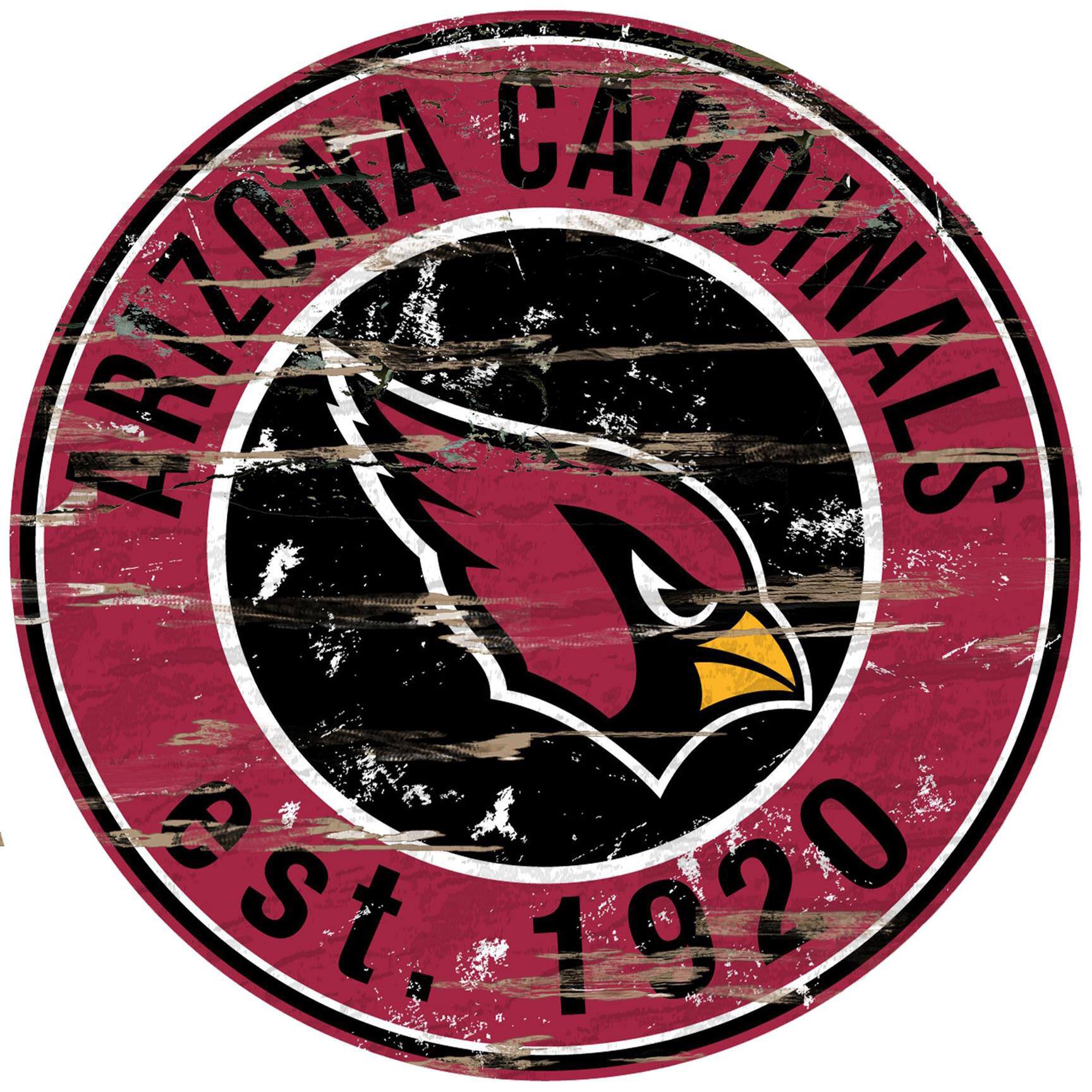 Arizona Cardinals 23.5" Distressed Round Sign