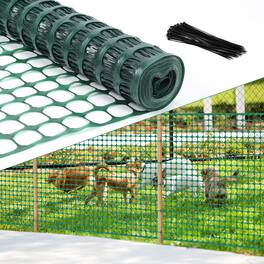 Oumilen - Plastic Garden Safety Fence Mesh, Flexible Plastic Animal Barrier Netting with 100 Cable Ties