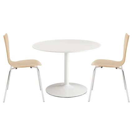 Front. Modway - Revolve 3 Piece Dining Set by Modway - White Natural.
