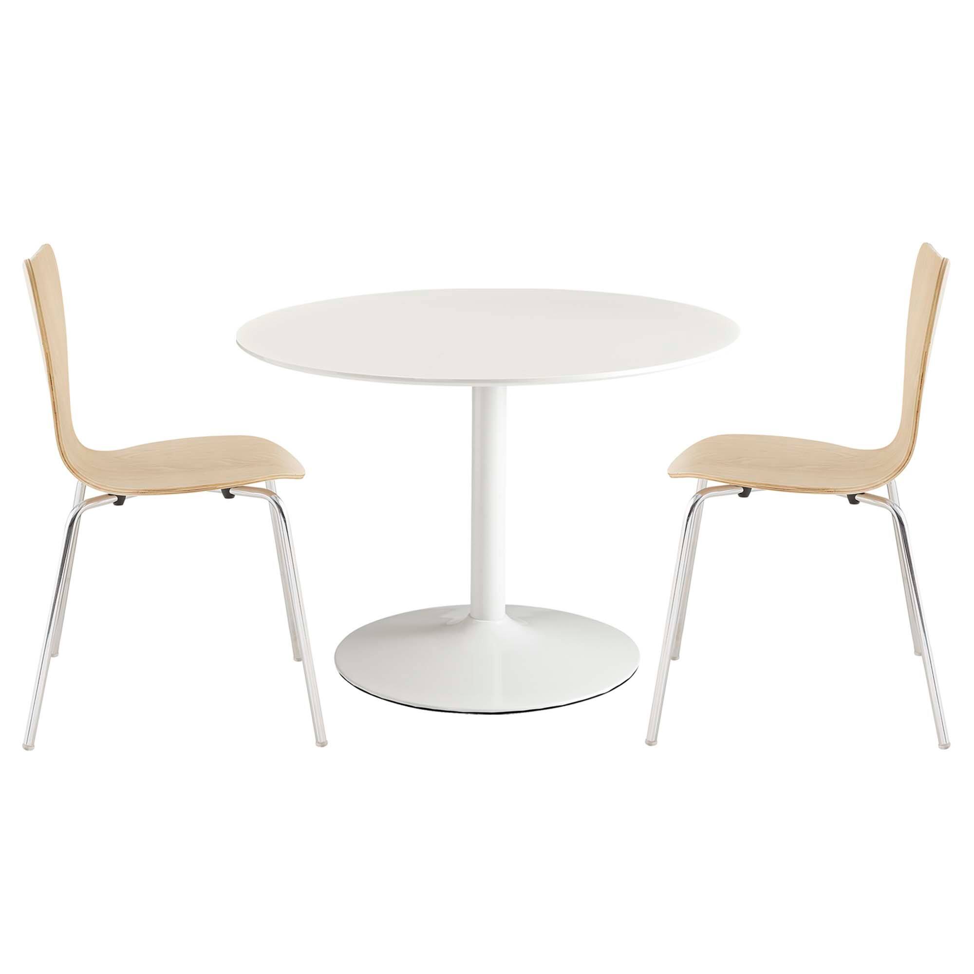 Front. Modway - Revolve 3 Piece Dining Set by Modway - White Natural.