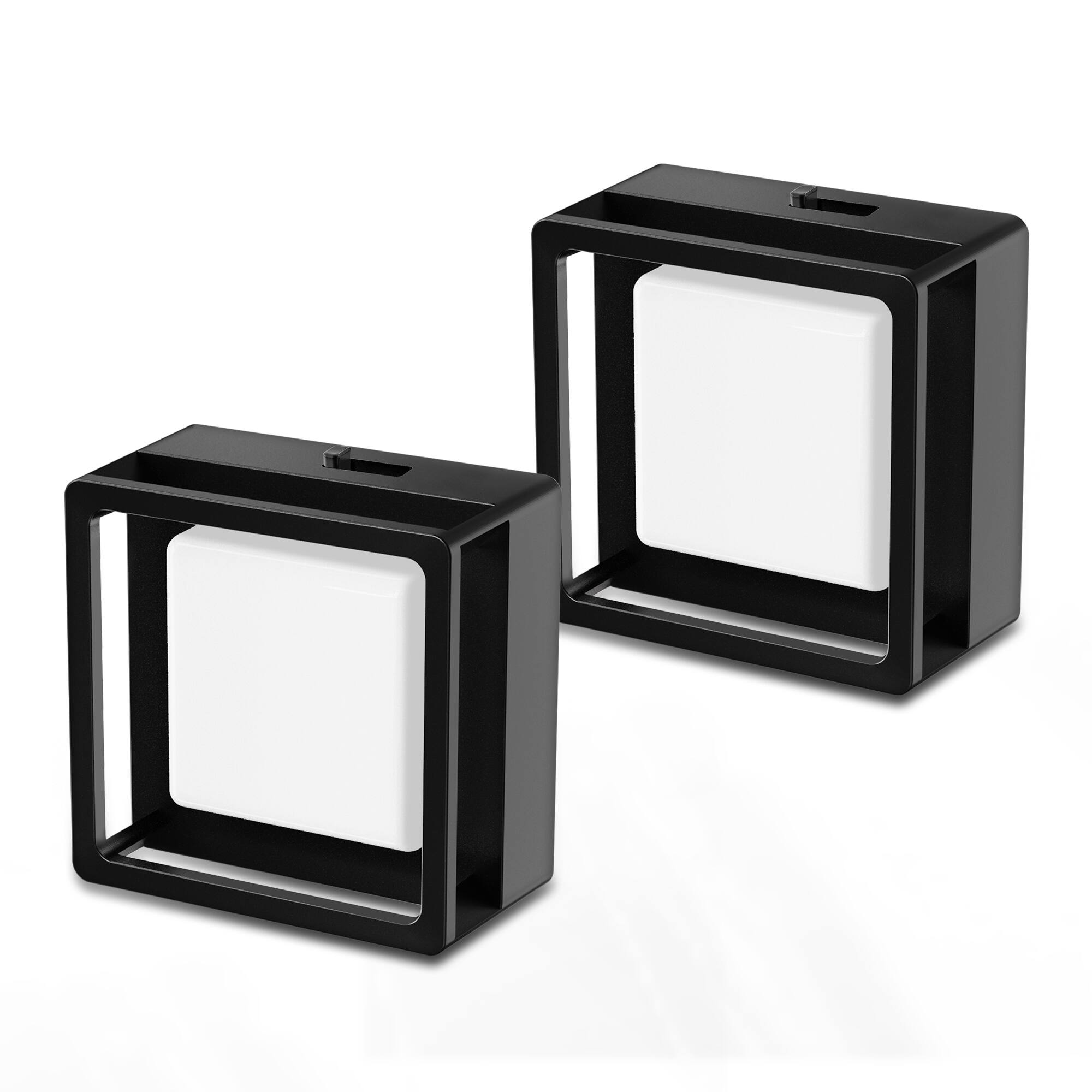 Front. Jandcase - JANDCASE 2-Pack 1W Plug-in Night Light, RGB Color Changing Color Memory, Dusk-to-Dawn Sensor - Black.