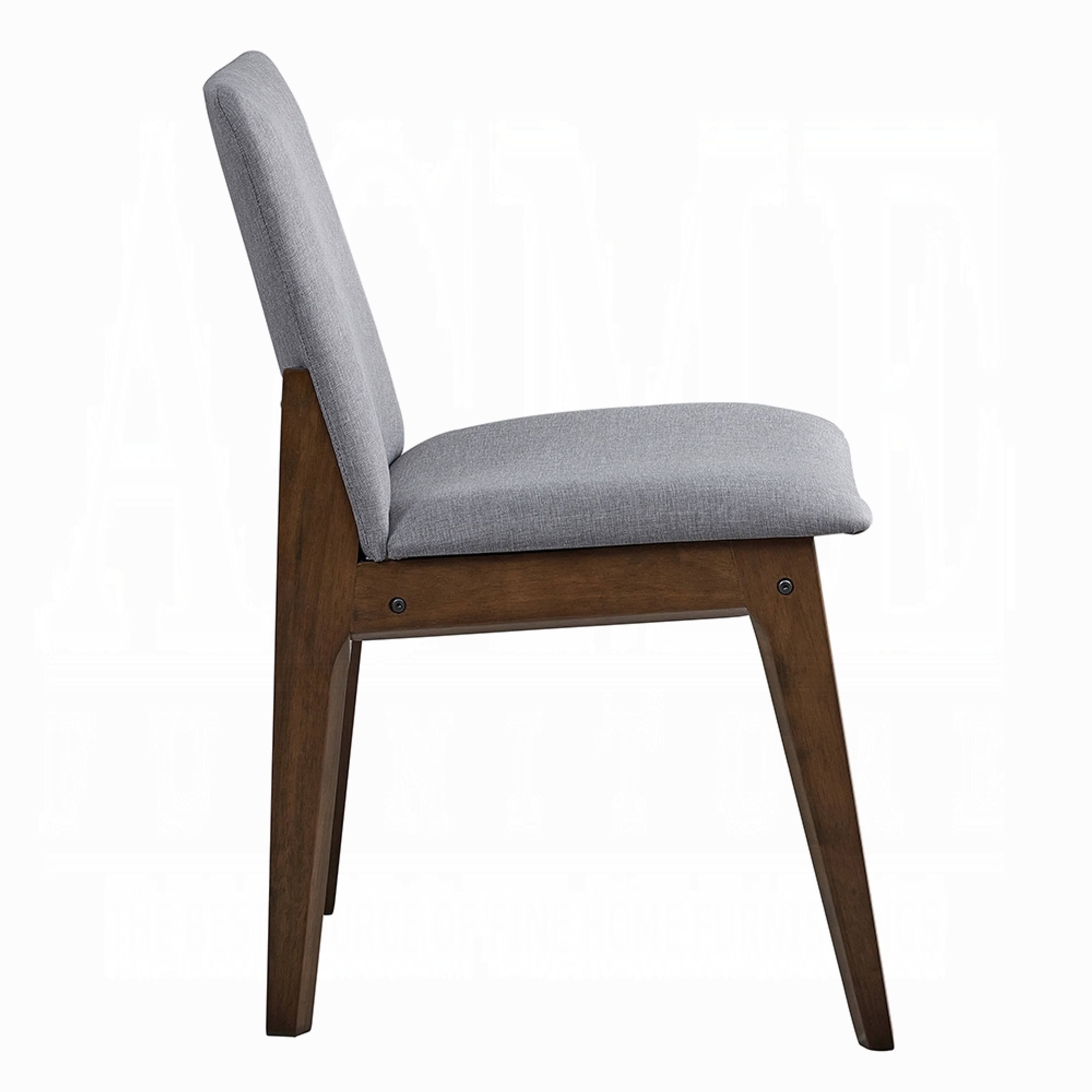 Alt View 2. Manhattan Lane - Lumy Side Dining Chair Set of 2, Gray Padded Seat and Back - Walnut Brown, Gray.