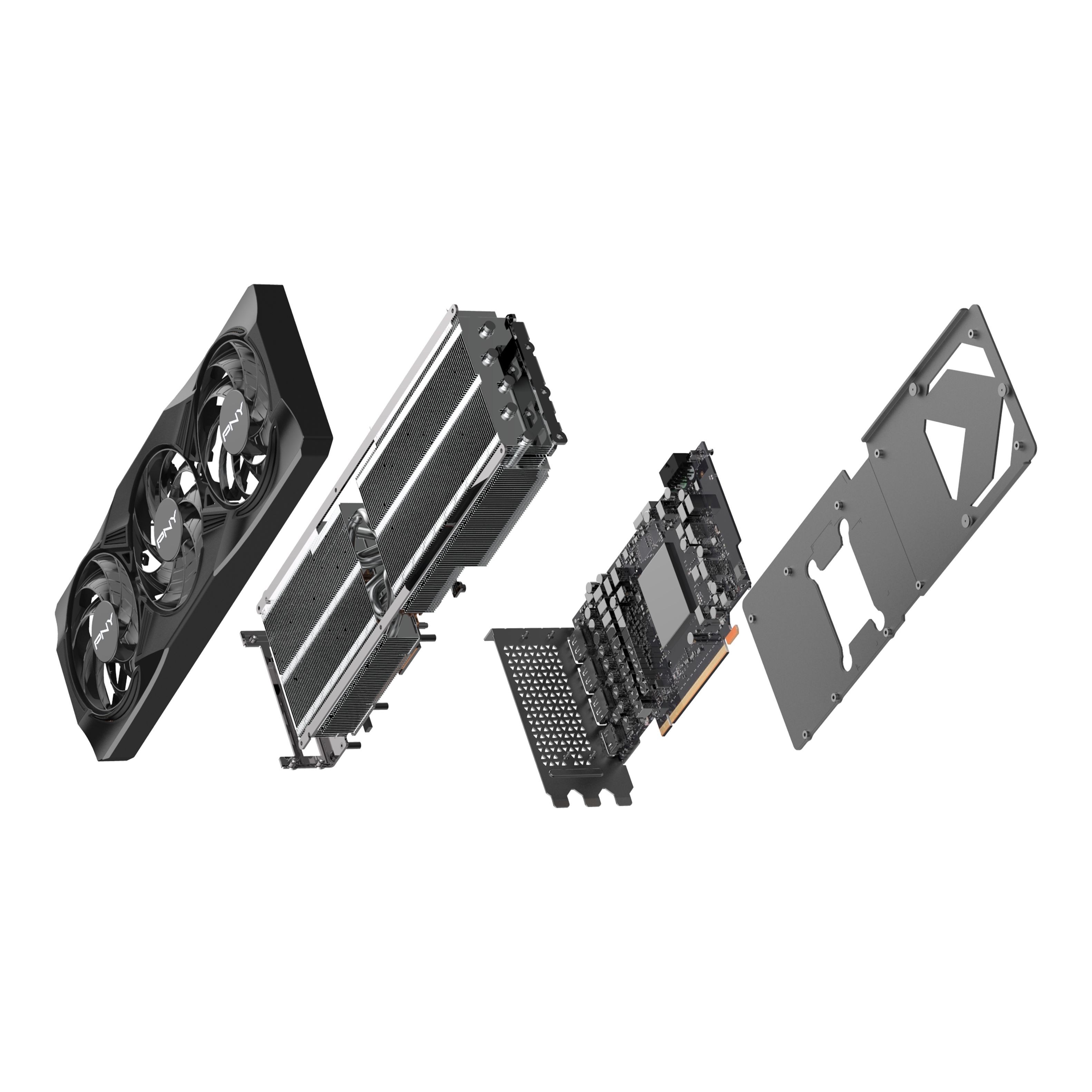 Alt View 2. PNY - GeForce RTX 5070 Ti 16GB OC GDDR7 PCI Express 5.0 Graphics Card with Triple Fan - Black.