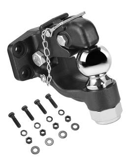 VEVOR - Pintle Hook, 30000 lbs Towing Capacity, Trailer Hitches Receiver Hook Combination 2-5/16-inch Hitch Ball - Black