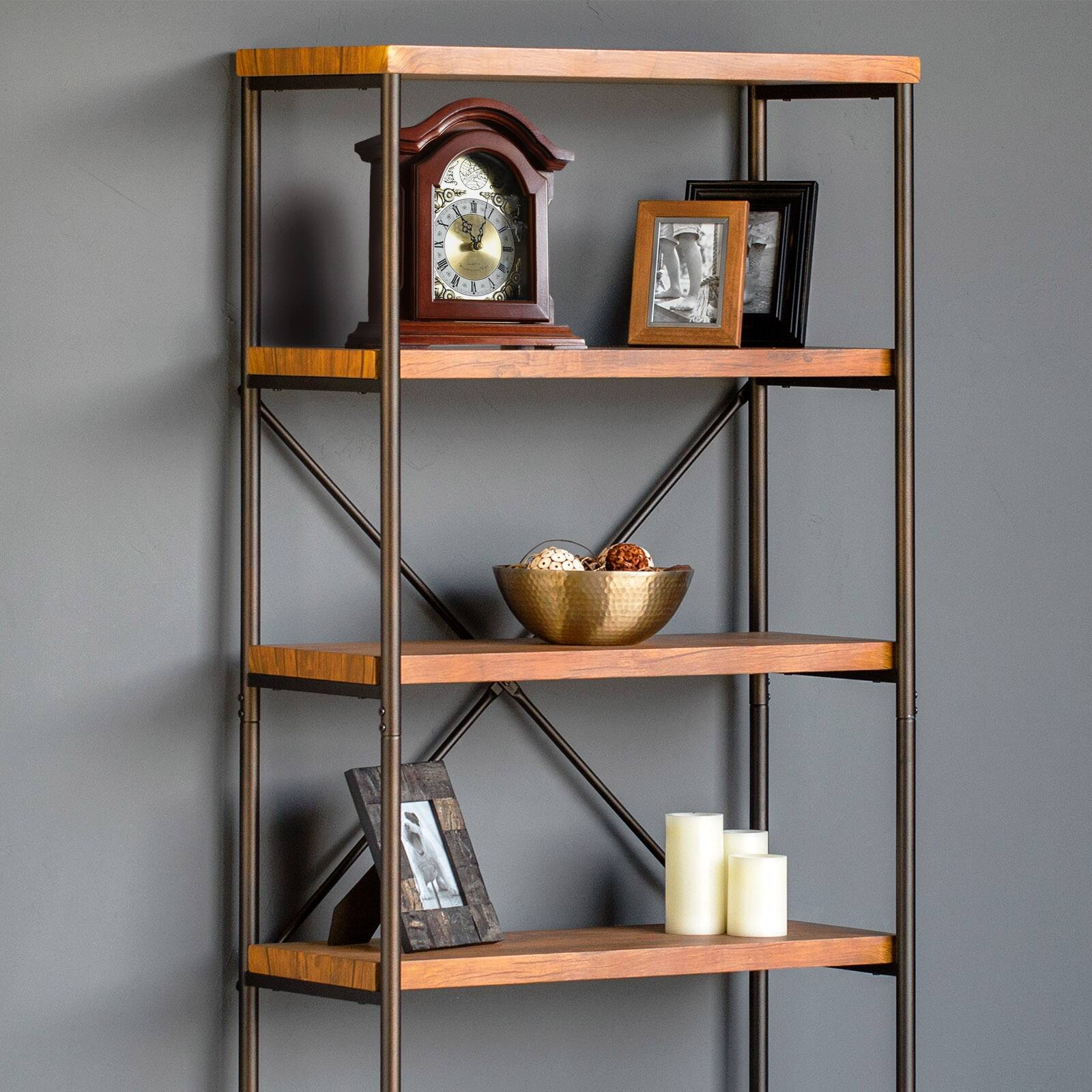 Alt View 6. Bedford Clock Collection - Bedford Clock Collection Redwood Mantel Clock with Chimes - Brown.