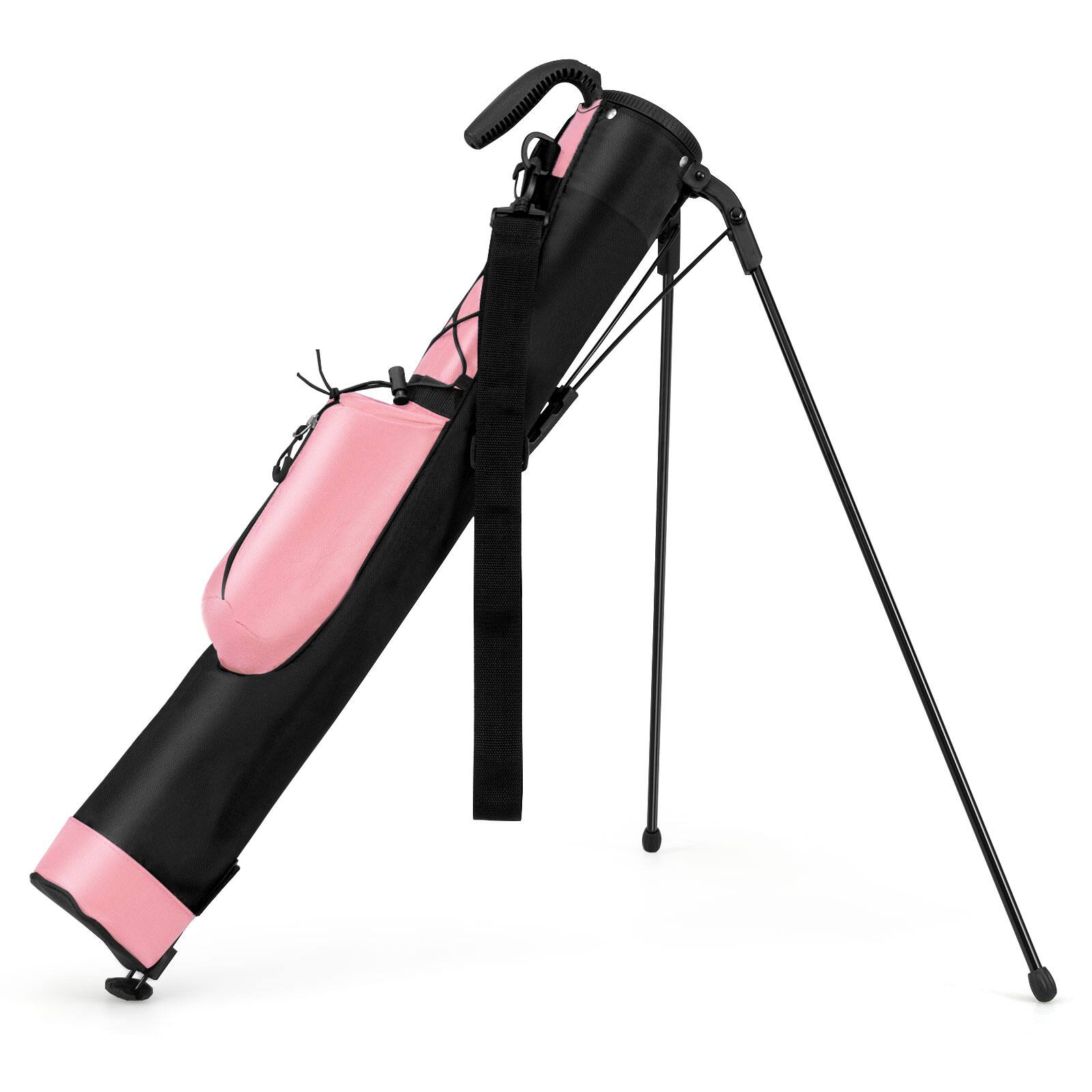 Alt View 8. Gymax - Gymax Lightweight Golf Stand Bag Par 3 & Executive Courses Carry Bag Shoulder Strap Pink - Pink.