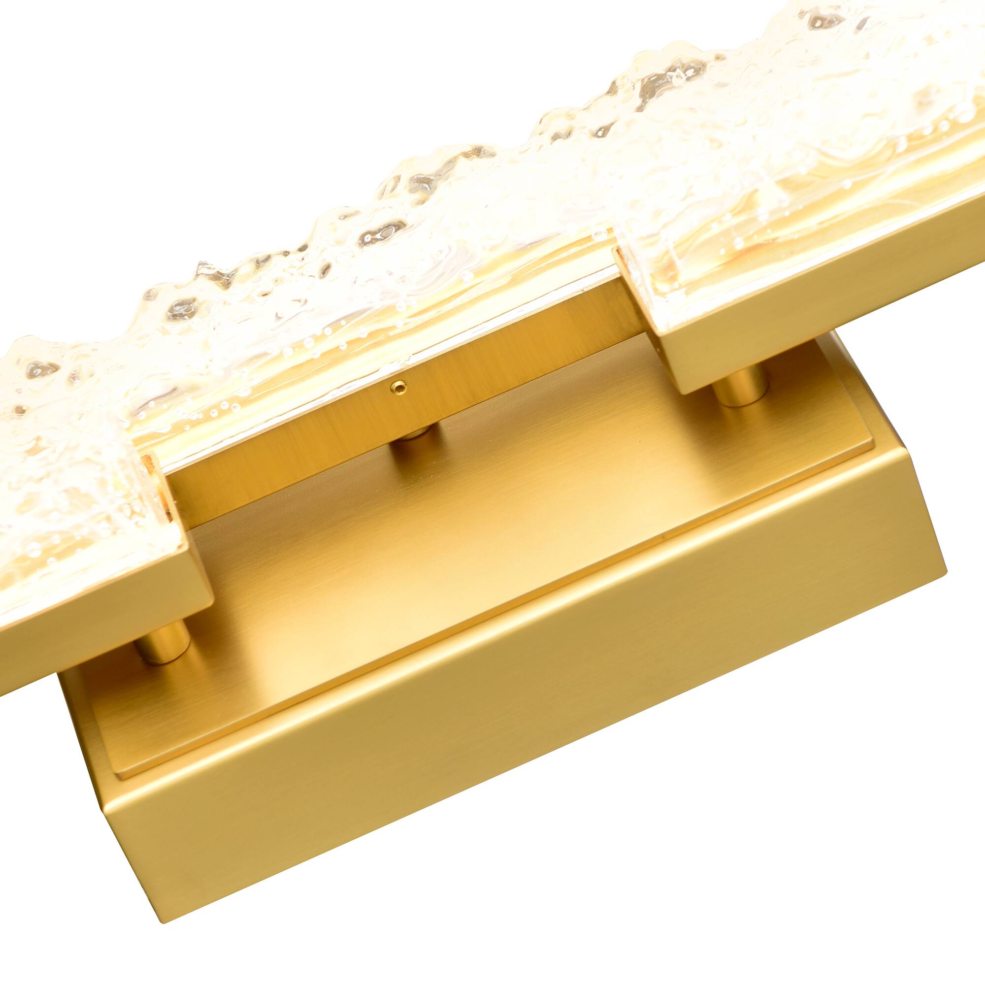 Back. CWI Lighting - Stagger Integrated LED Brass Vanity Light - Brass.