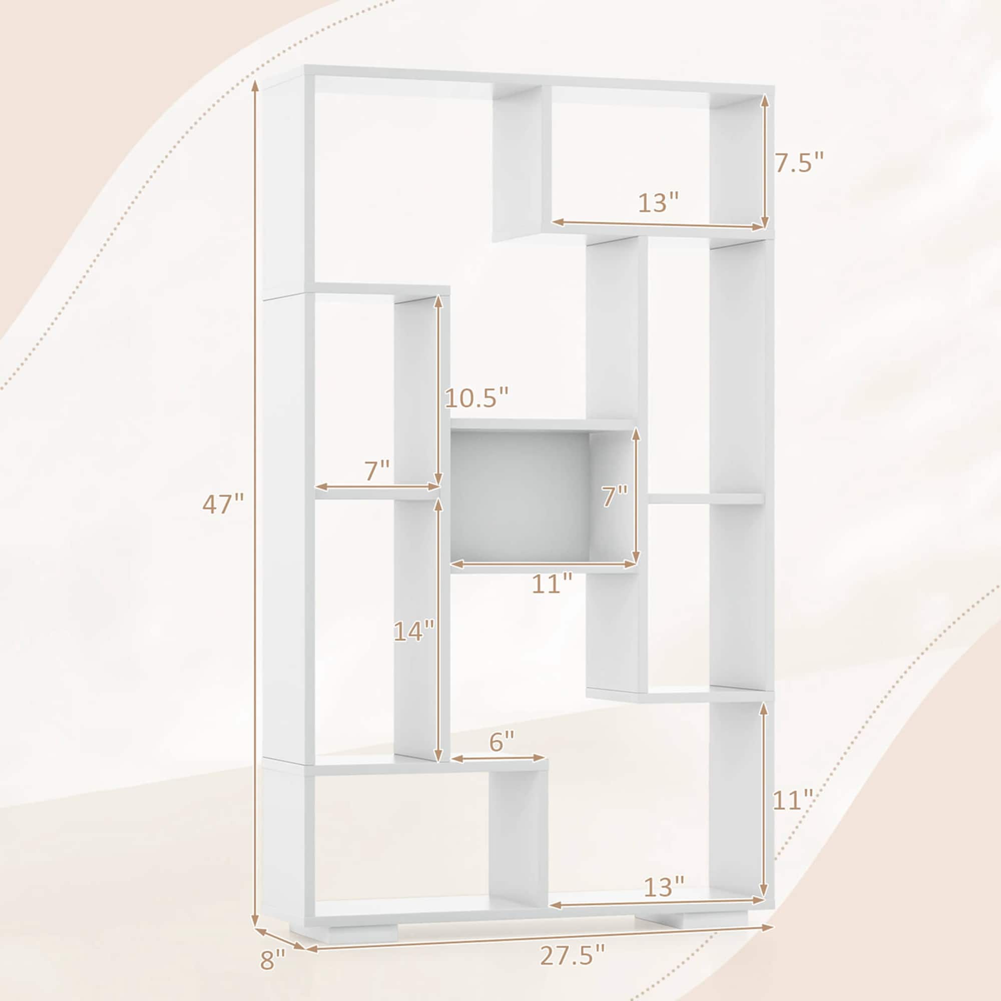 The text on the image reads: 13" 7.5" 10.5" 47" 7" 7" 11" 14" 6" 11" 13" 8" 27.5".