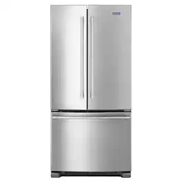 Maytag - 33 in. Wide 22 cu. ft. French Door Refrigerator with Water Dispenser - Stainless Steel