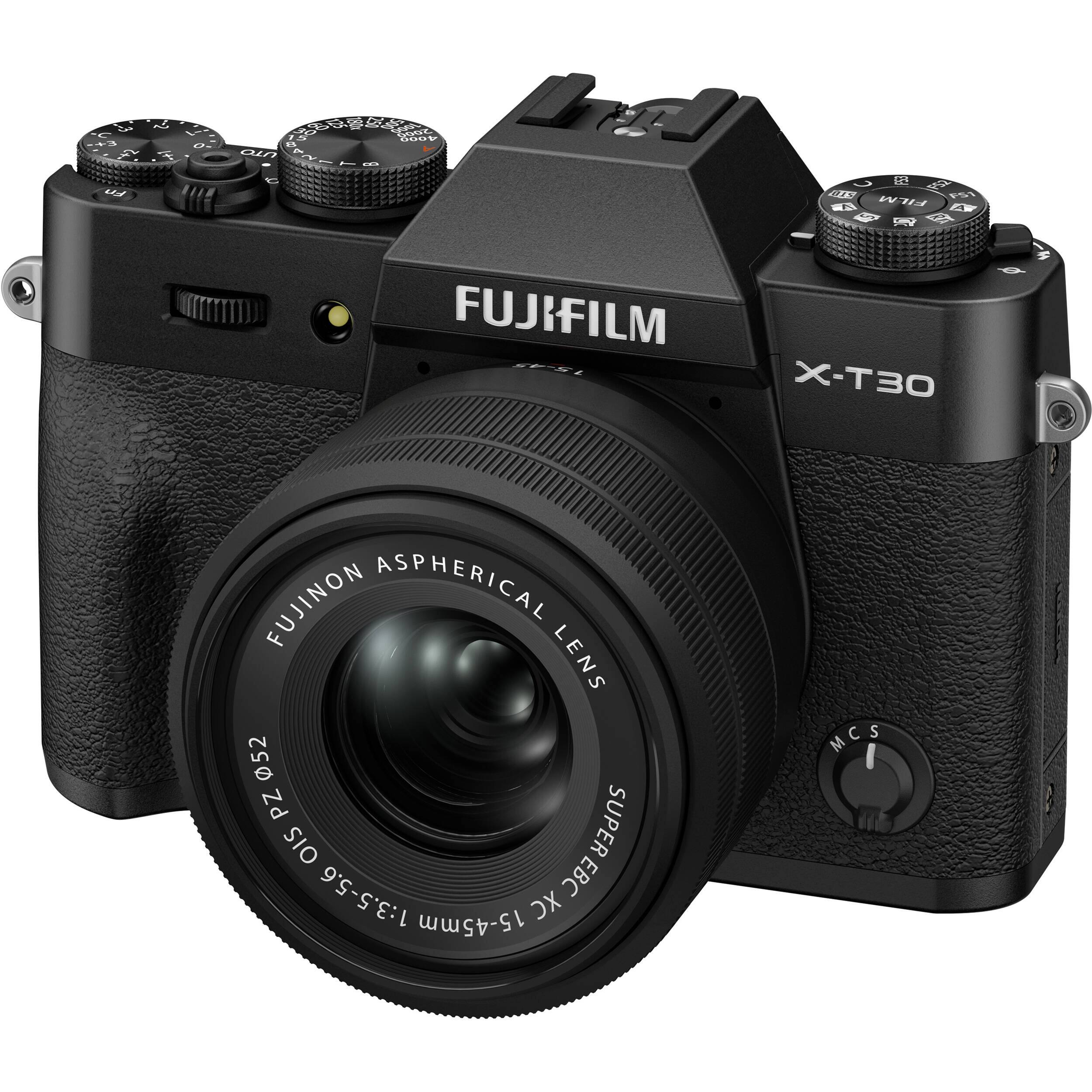 FUJIFILM X-T30 4 - FUJINON ASPHERICAL LENS 52 PZ SUPER OIS 1:3.5-5.6 EBC XC 15-45mm MCS C S M