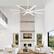 Alt View 3. Breezary - 72-In Large Ceiling Fan with 8 Aluminum Blades, DC Motor, 6-Speed Remote with Timer, 2 Downrods, Light/No Light Option - Matte White (With Light).