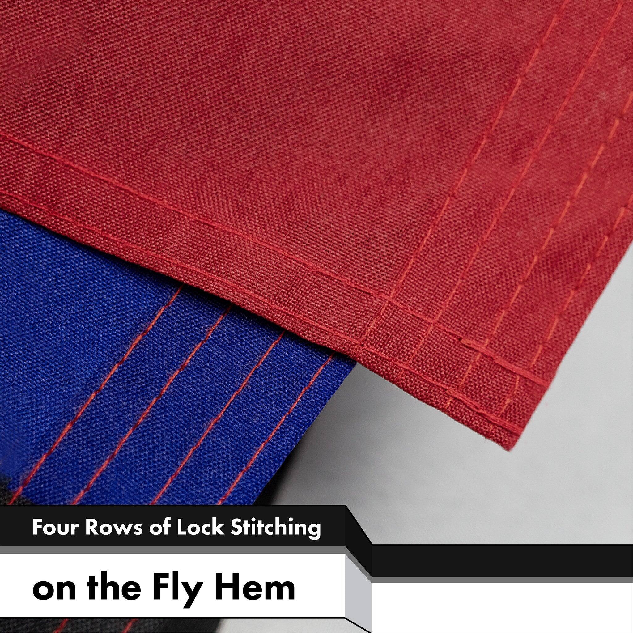 Four Rows of Lock Stitching on the Fly Hem