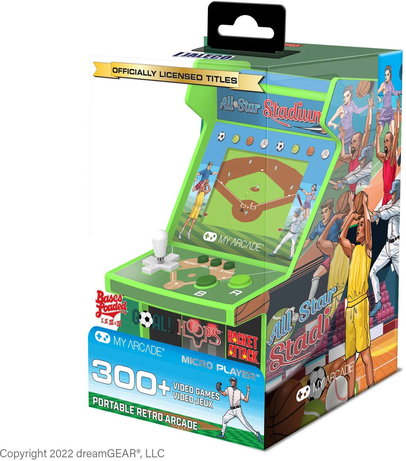 - TAIFCO OFFICIALLY LICENSED TITLES
- All-Star Stadium
- Bases Loaded
- Racket Attack
- MY ARCADE
- 300+ VIDEO GAMES
- VIDEO JEUX PORTABLE RETRO ARCADE
- Copyright 2022 dreamGEAR, LLC