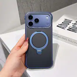 Dteck - Magnetic Case for Apple iPhone 17 Pro Max, Premium Matte Shockproof Hybrid Protective Cover with Built-in Ring Kickstand - Darkblue