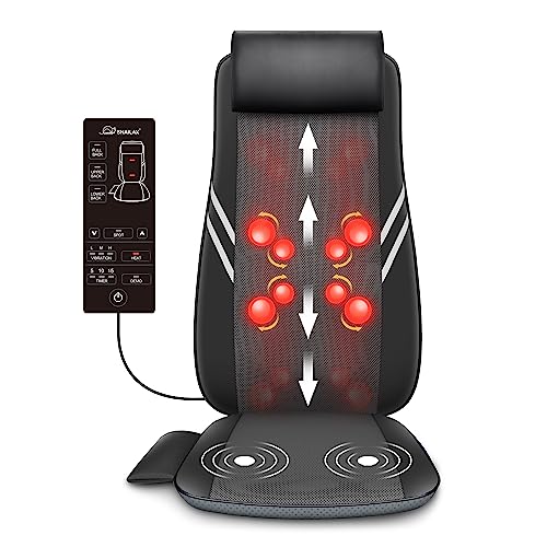 DORLUKFU - Back Massager with Heat,Shiatsu Massage Seat Cushion,8 Flexible Nodes Massage for Full Back Massage Chair Pad,Chair