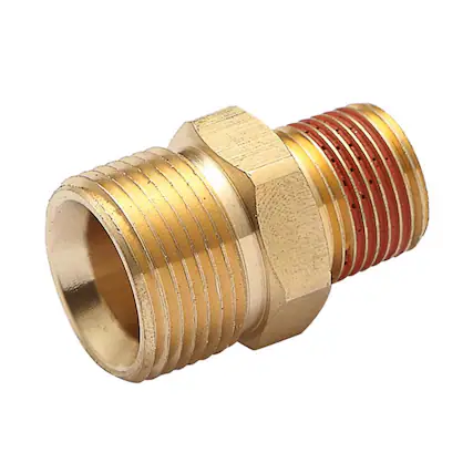 Front. SurfaceMaxx - SurfaceMaxx M22 Male x 3/8 in Male NPT Screw Nipple 4500 psi.