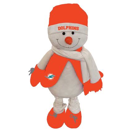 Front. The Memory Company - Miami Dolphins 17" Frosty Snowman Mascot - Multicolor.