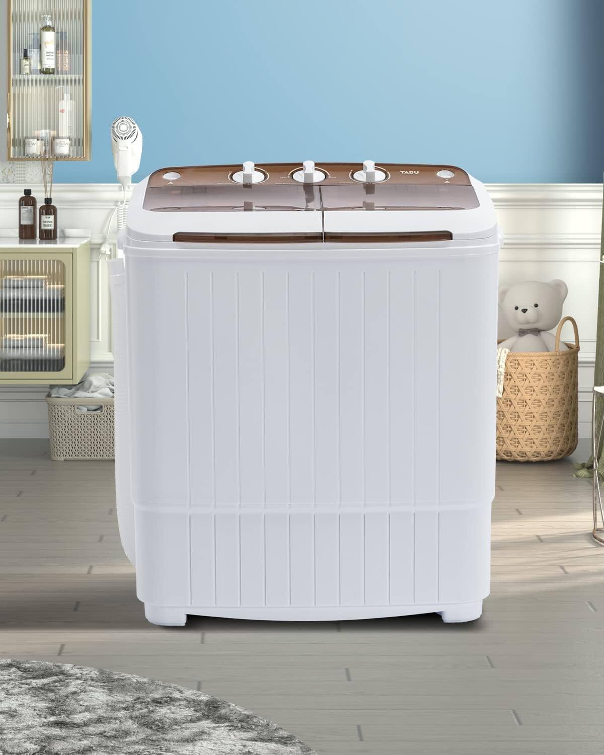Alt View 1. Circus Cirle - 17.6Ibs Portable Washing Machine,  Mini Washing Machine, - Brown.