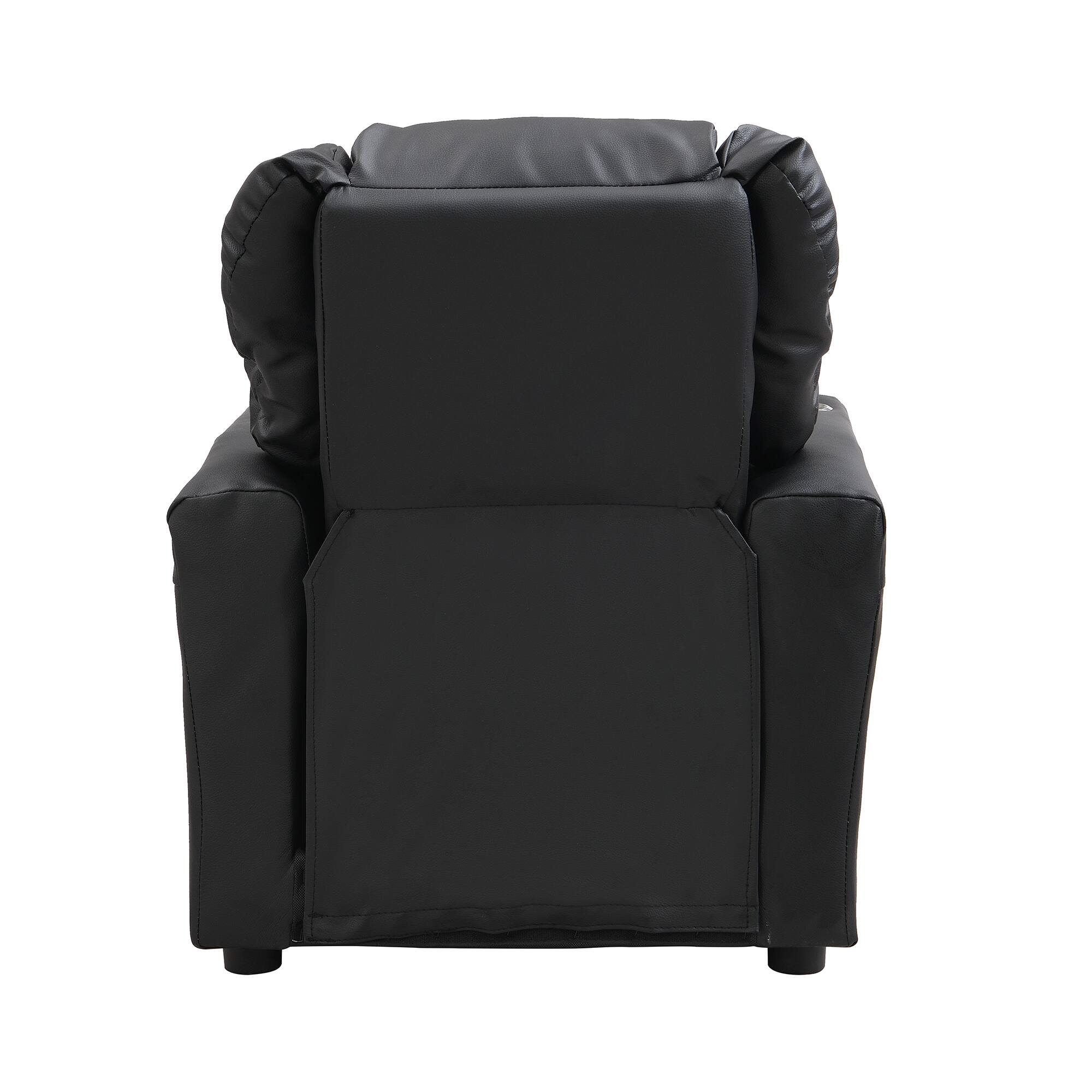 Alt View 7. GOODSILO - Kids Recliner Chair - Deluxe Children's Single Sofa with Cup Holder, Ergonomic Design - Black.