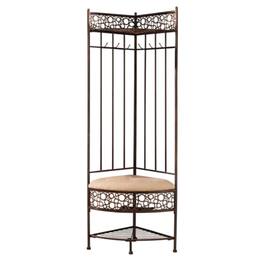 Hivvago - Metal Corner Hall Tree Foyer Entryway Shoe Storage Bench Coat Rack - Copper