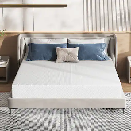 Front. Brick Attic - 6"Mattress in a Box, Cooling Gel Memory Foam Mattress Medium Firm for Comfort Sleep and Pressure Relief - White.