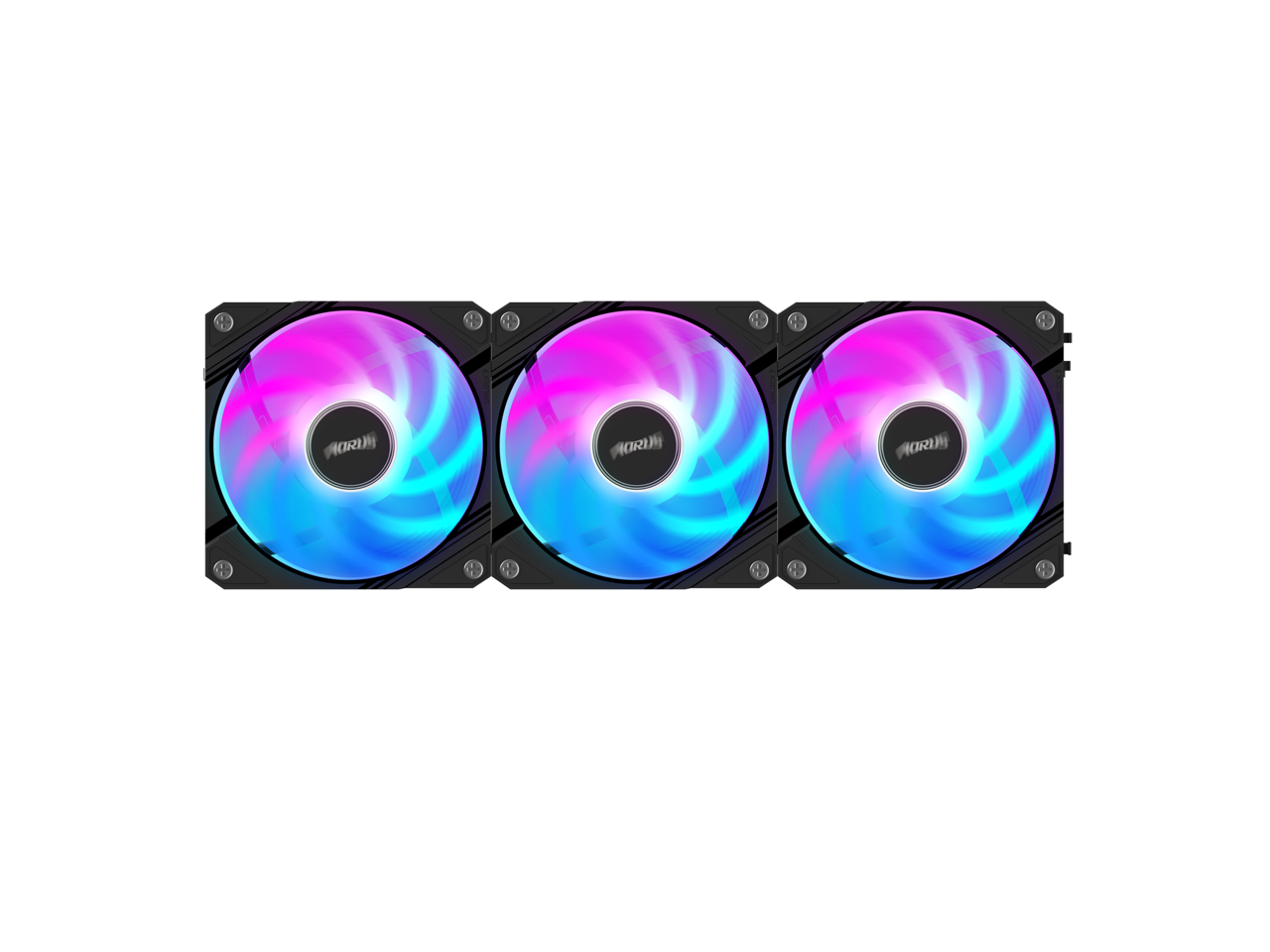 Alt View 2. GIGABYTE - AORUS EZ CHAIN FAN 120 ICE (3-Pack), 120mm Hydro Dynamic Bearing ARGB Computer Case Fan - ARGB.