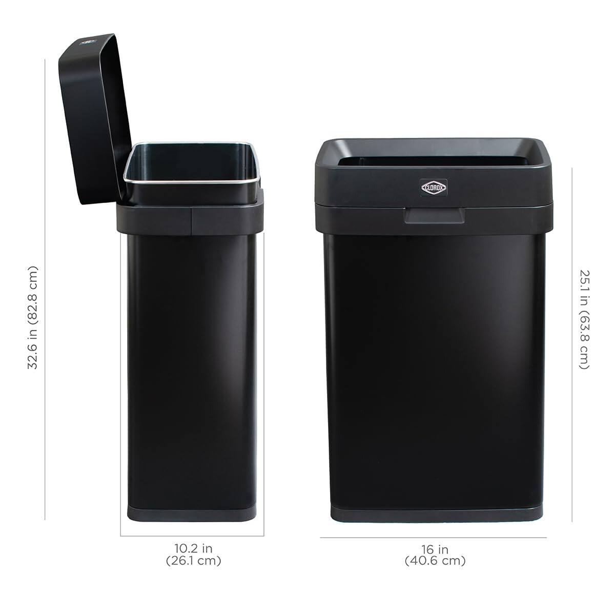 CLOROX

32.6 in (82.8 cm)  
25.1 in (63.8 cm)  
10.2 in (26.1 cm)  
16 in (40.6 cm)