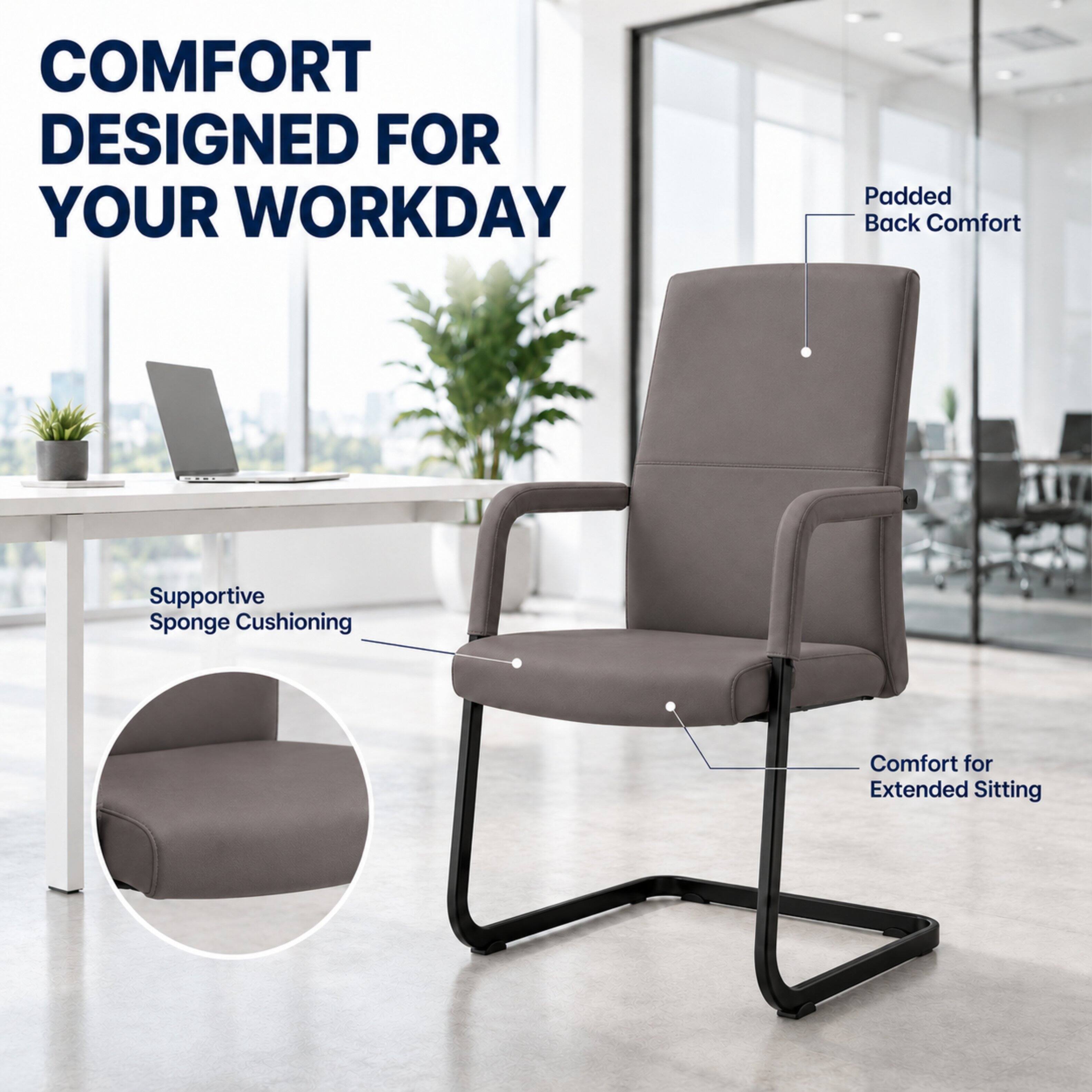 COMFORT DESIGNED FOR YOUR WORKDAY

- Padded Back Comfort
- Supportive Sponge Cushioning
- Comfort for Extended Sitting