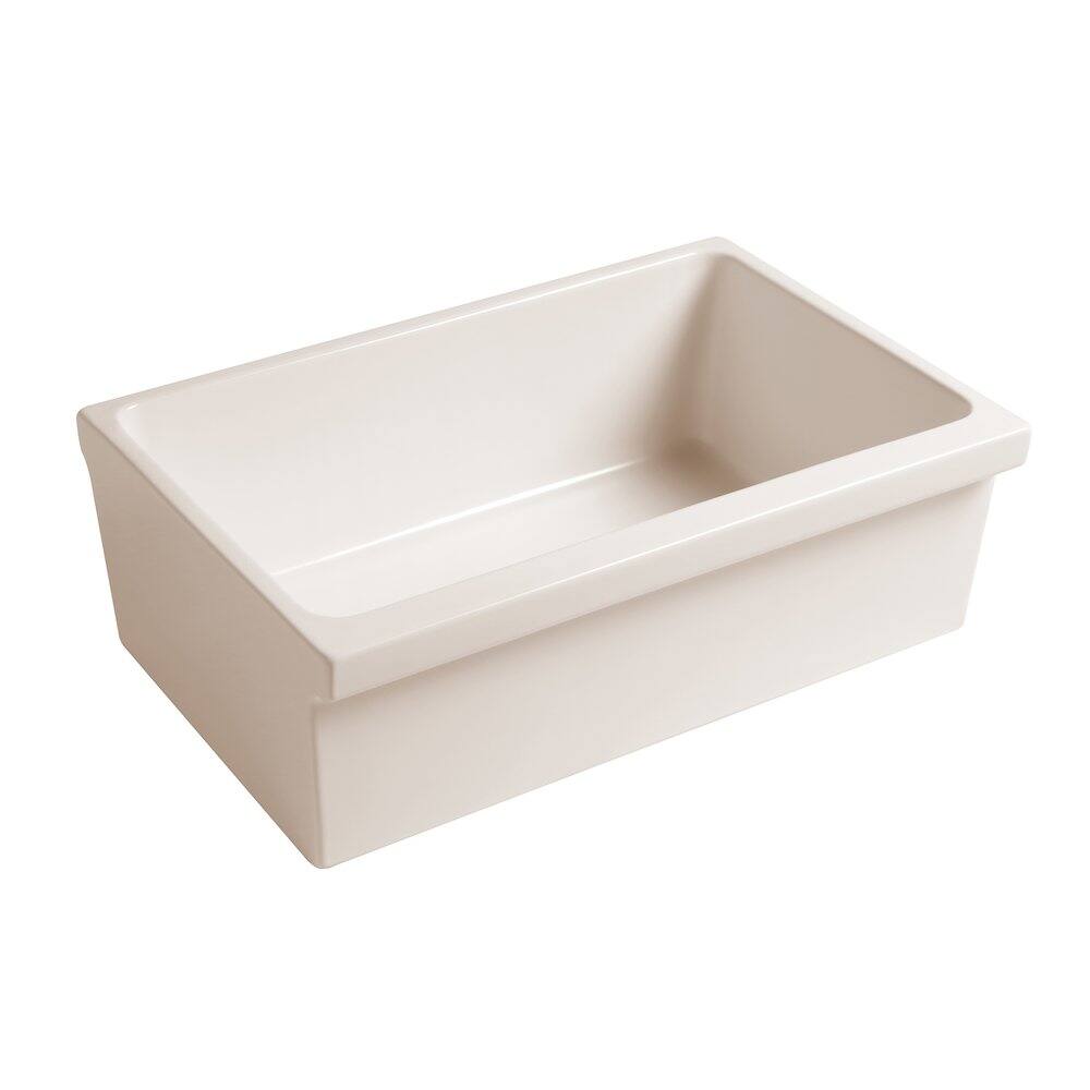 Left. Whitehaus - Farmhaus Fireclay Quatro Alcove Reversible Sink - Brown.