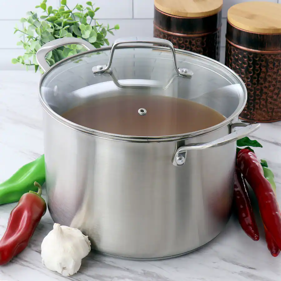 Martha Stewart Everday Midvale 8 Quart Stainless Steel Stock Pot with ...
